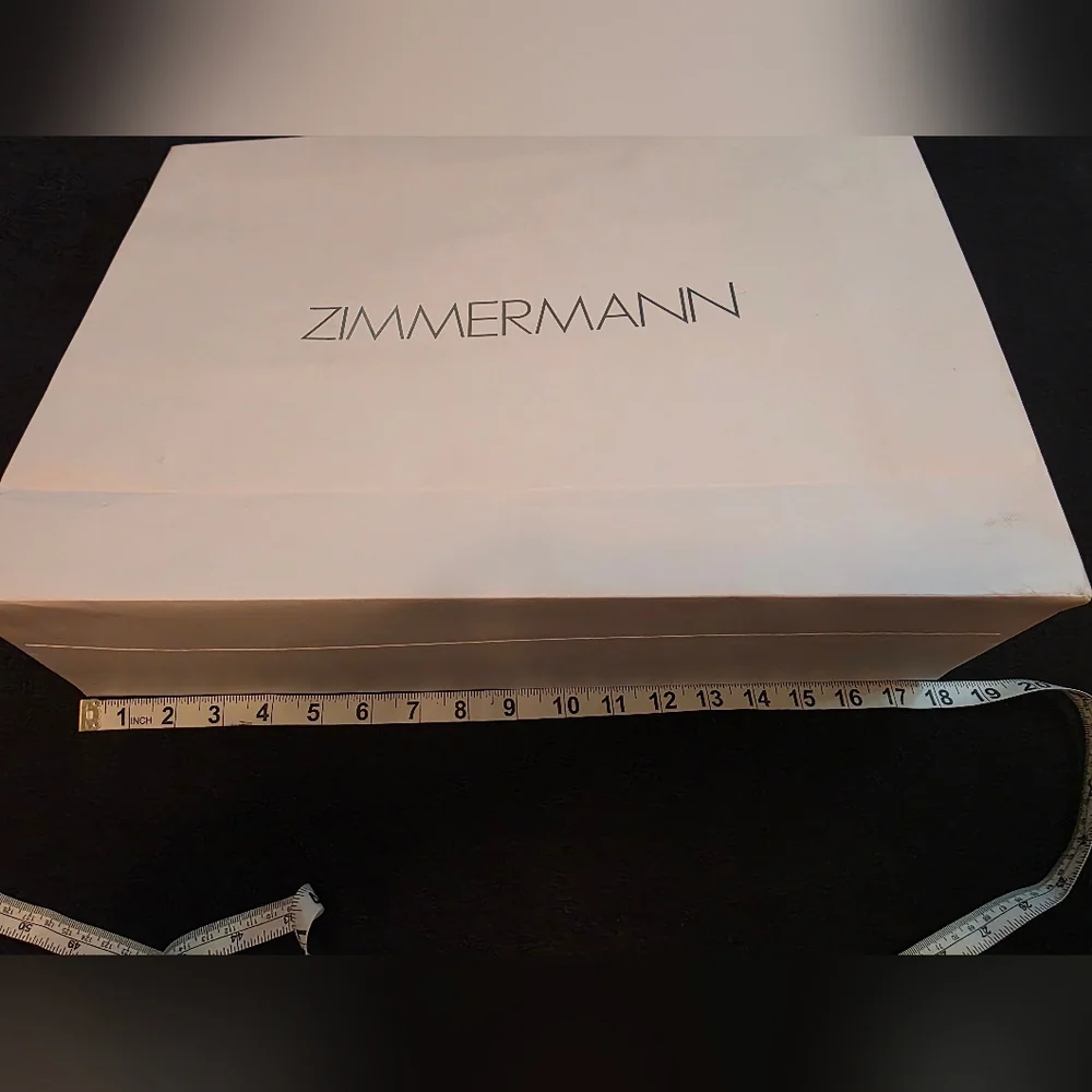 Authentic Zimmermann White Shopping Bag with Iridescent Logo – Large 18”x 14”x5